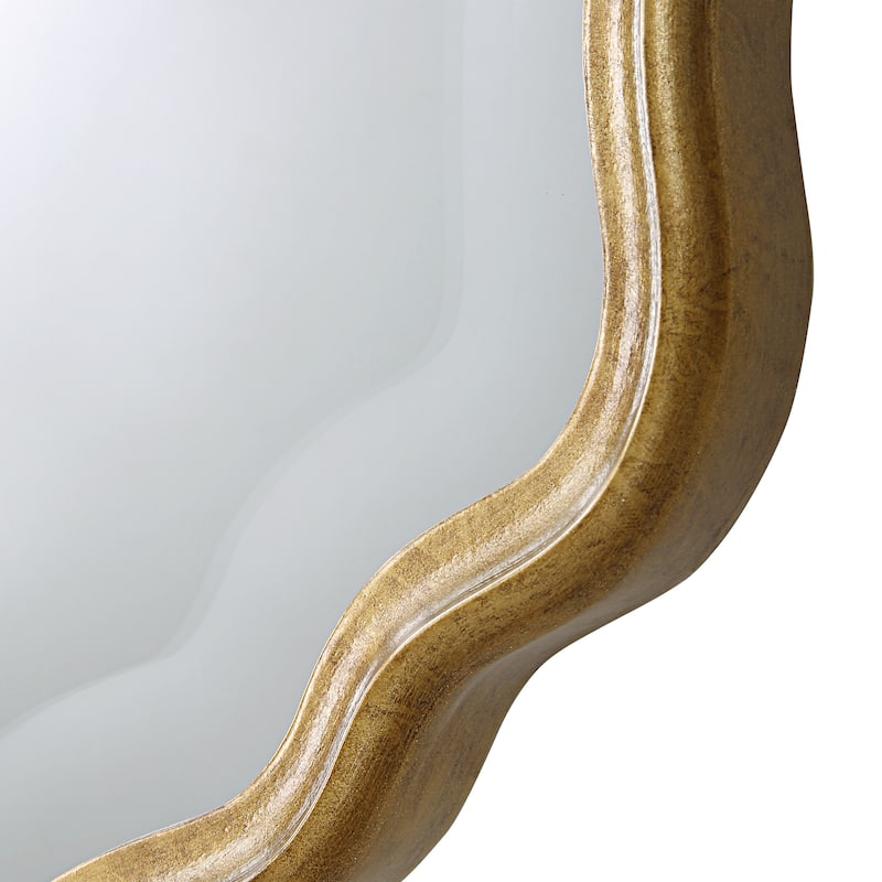 Rich Gold Finish Framed Bevel Wall Mirror - 33.25 x 22.25 x 1.18