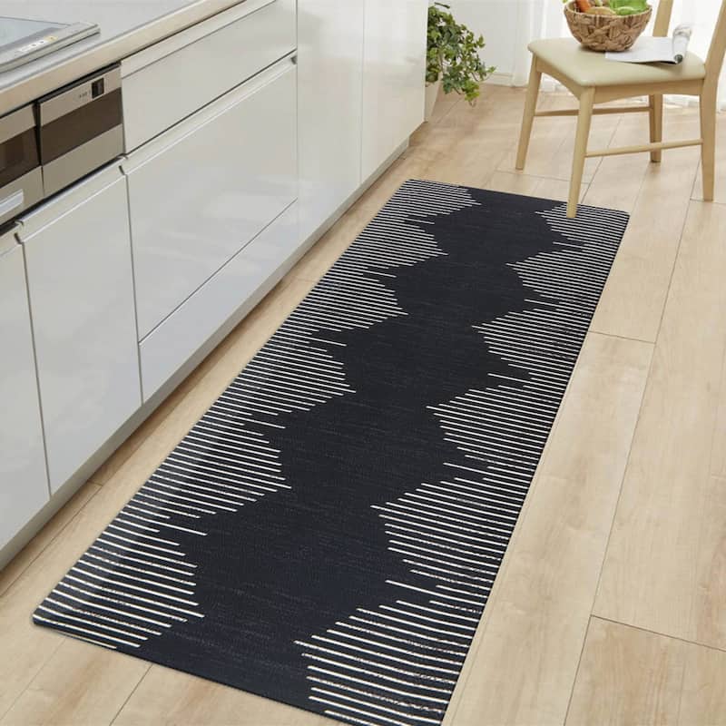 Bohemian Stripe Cushioned Anti Fatigue Standing Kitchen Mat - 18 in. X 47 in.