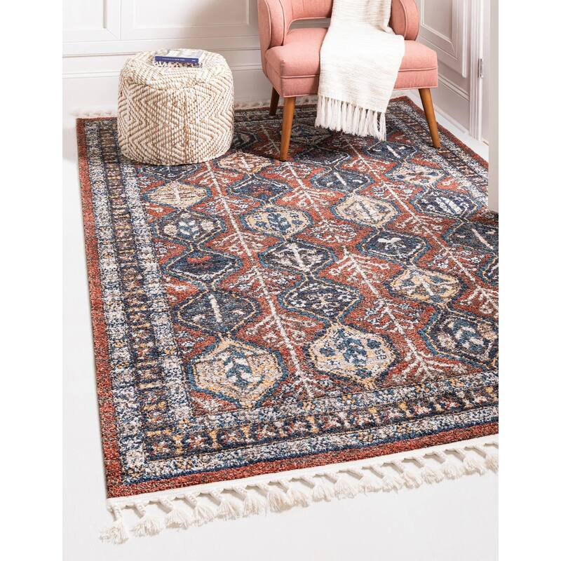 Contemporary Ariella Collection Area Rug - 9'x12' - Rust Red