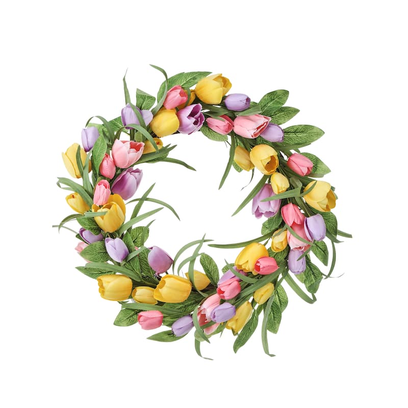 Tulip Garden Wreath 24"