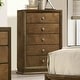 preview thumbnail 4 of 3, Walnut Finish Transitional Bedroom Furniture Set Bed Nightstand Dresser Mirror Chest