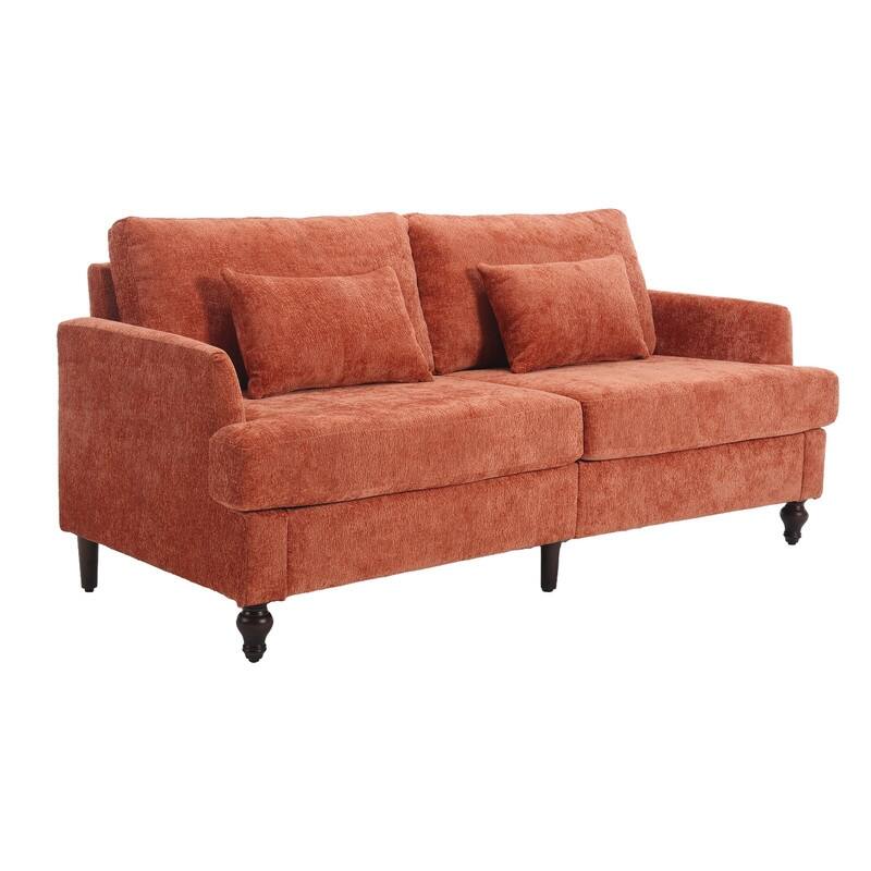 68.9-In Modern Chenille Fabric Loveseat,Living Room Couches with Rubber Wood Legs