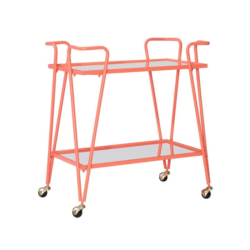 Rosa Mid-Century 2-Teir Rolling Metal Bar Cart