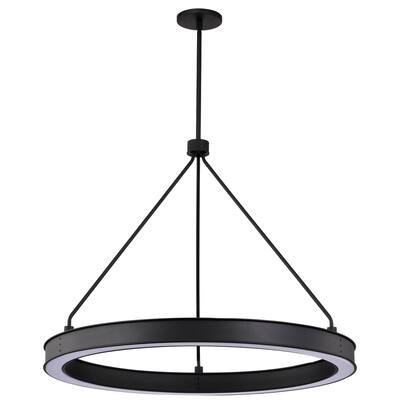 Longford 30 Inch LED Pendant Textured Black Acrylic Lens - Textured Black