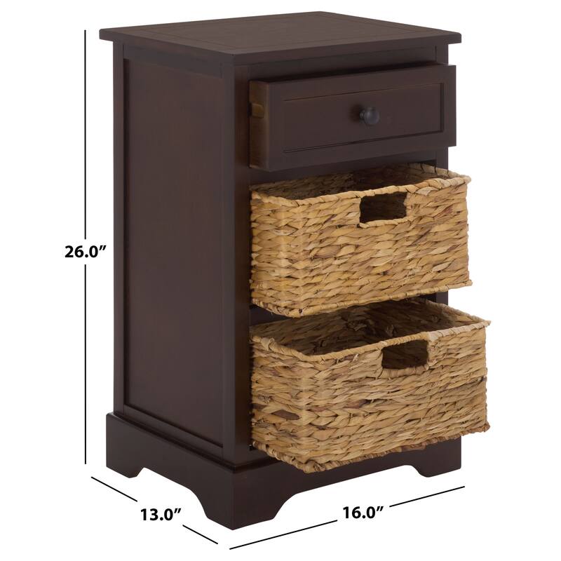 SAFAVIEH Alverta Red Storage Side Table - 15.9" x 13" x 27.6" - 16"W x 13"D x 26"H