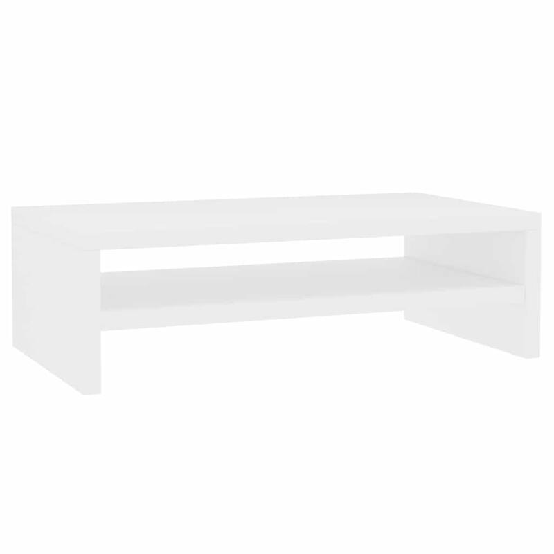 vidaXL Monitor Stand White Engineered Wood Standard Ergonomic - 16.5 x 16.5 x 5.1 in