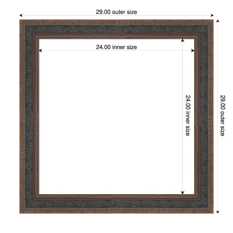 Attic Aged Framed Dry Erase Magnetic Board - 29 x 29 in - Attic Aged Bronze