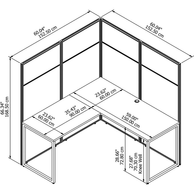 Easy Office 60W L Shaped Cubicle Desk by Bush Business Furniture