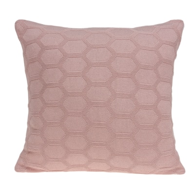 Hexagonal Square Cotton Throw Pillow - 20" - Pink