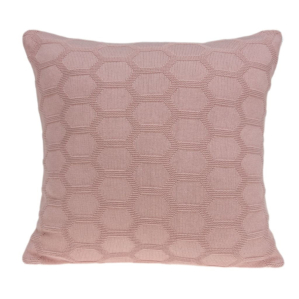 Hexagonal Square Cotton Throw Pillow - 20" - Pink