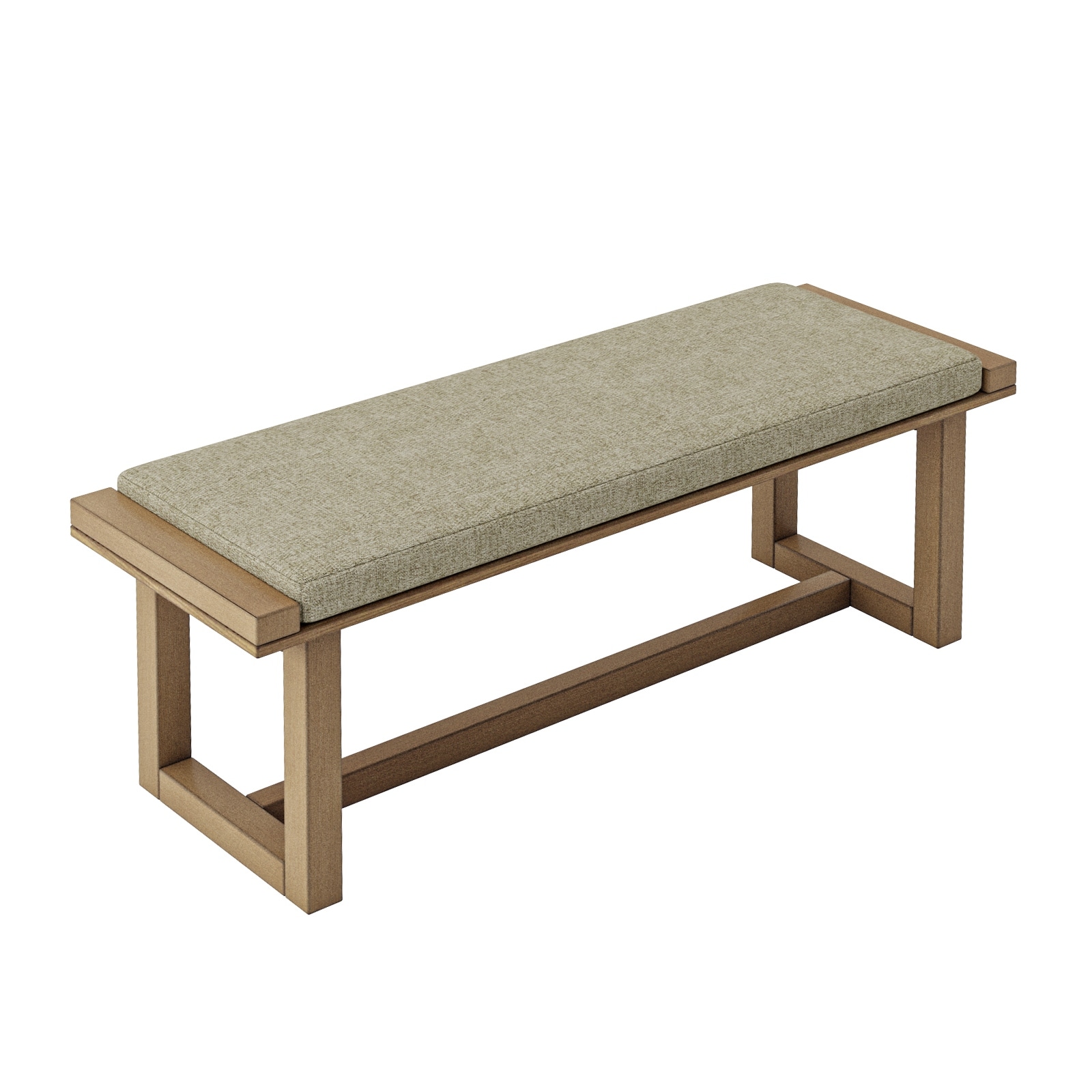 HULALA HOME Luis Modern Wood Dining Bench with cushion - On Sale