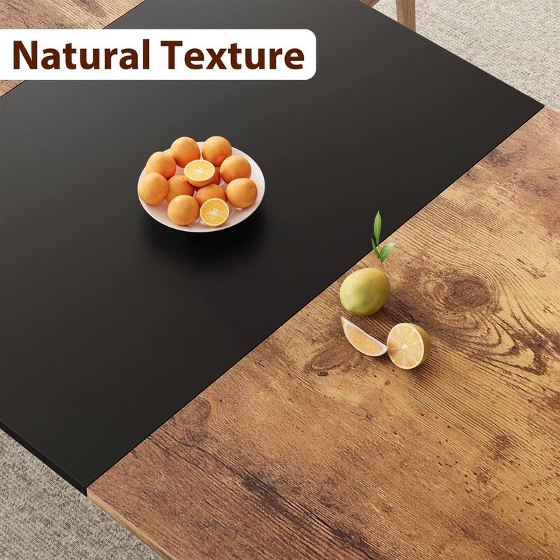 Dining Table for 6-8 People, 78.7" Rectangle Wood Kitchen Table