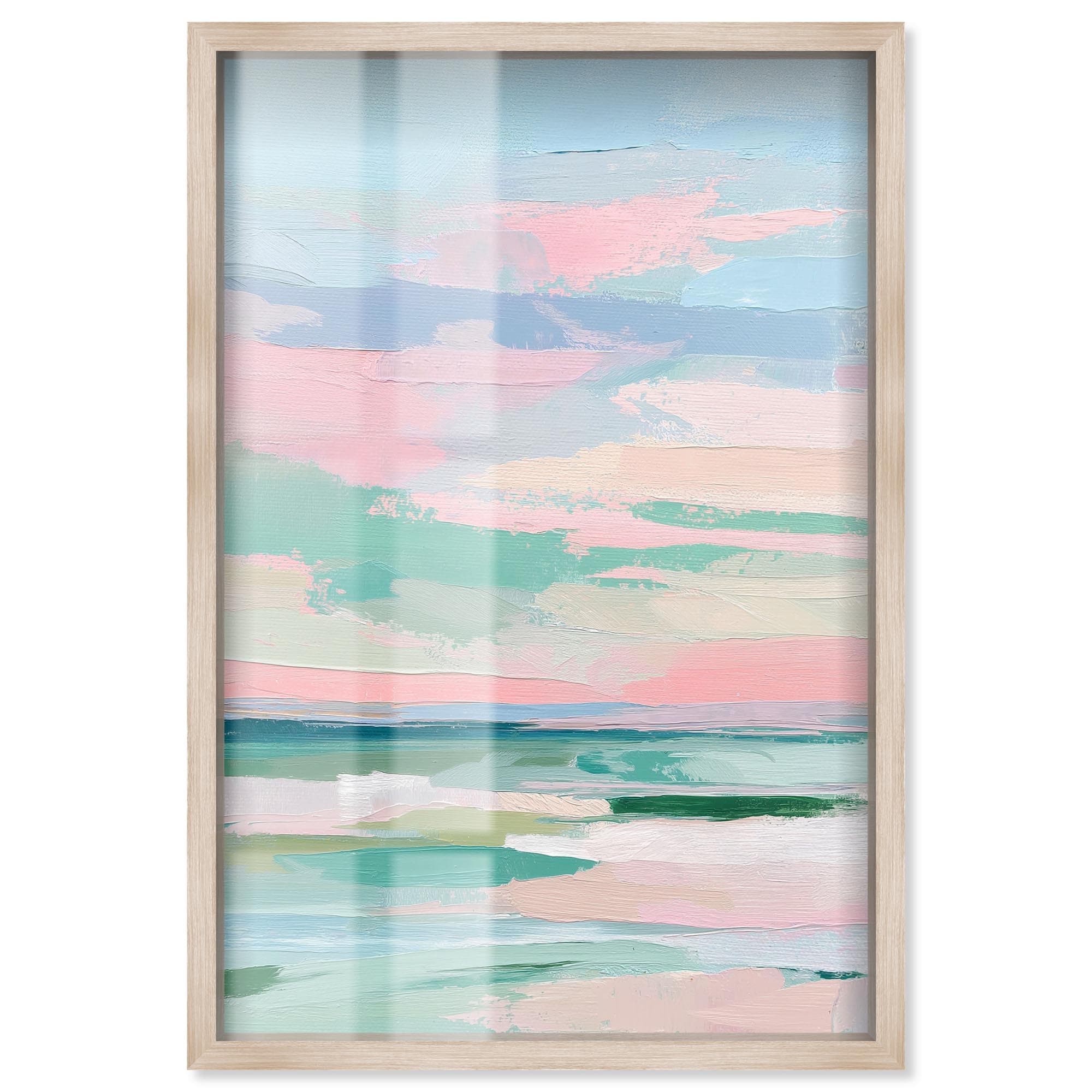 Blush Ocean II Pastel Coastal Art Shadowbox Print by Art Remedy
