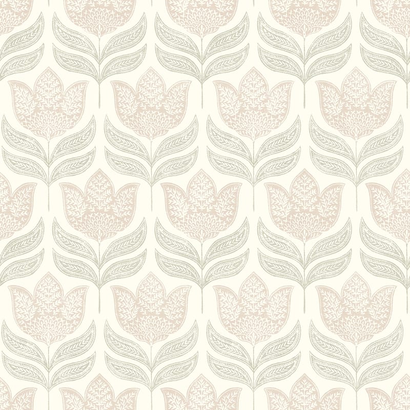 Chesapeake Cathal Blush Tulip Block Print Wallpaper