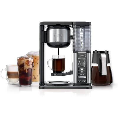 Specialty 10-Cup Coffee Maker, with 4 Brew Styles for Ground Coffee, Built-in Water Reservoir, Fold-Away Frother
