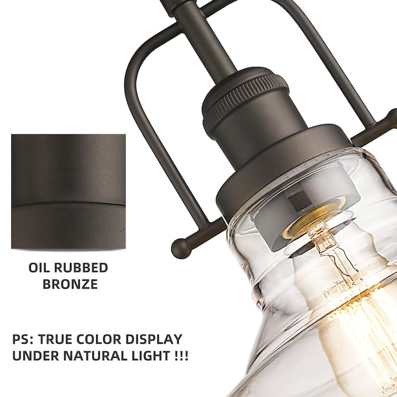 1-Light Semi Flush Mount Ceiling Light,Oil Rubbed Bronze Finish/ Brushed Gold