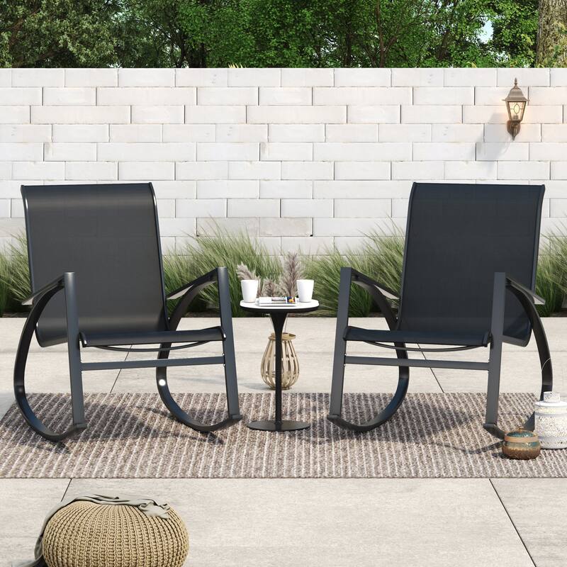 Corvus Antonio Outdoor Sling Fabric Rocking Chair