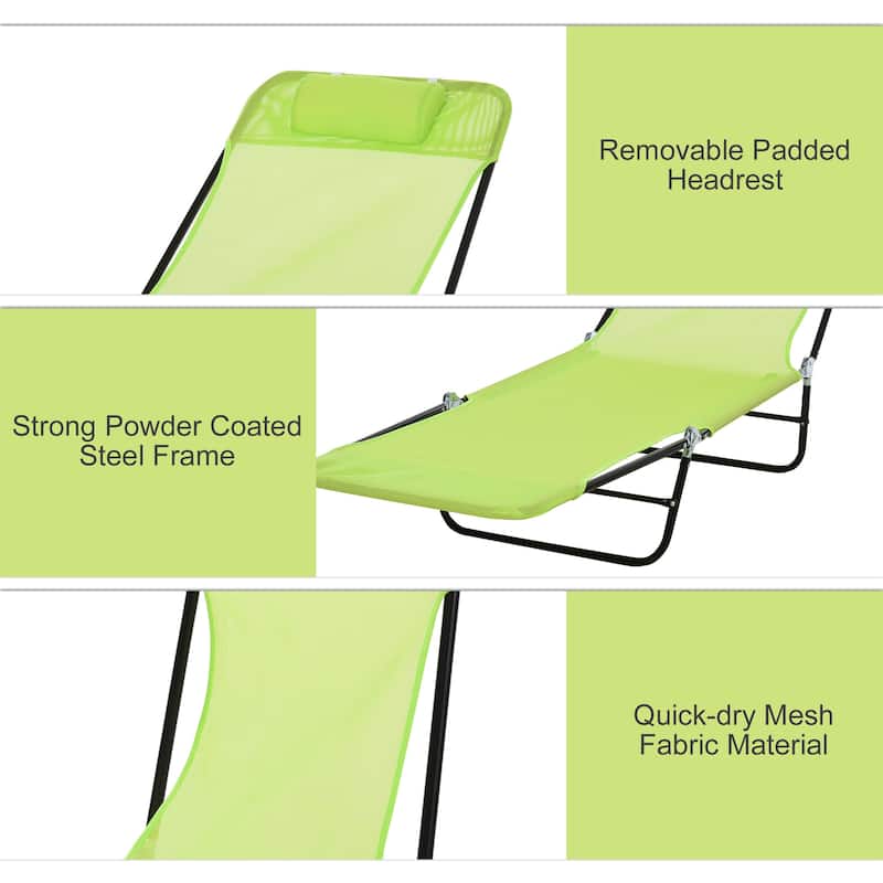 Outsunny Portable Sun Folding Chaise Lounge Chair