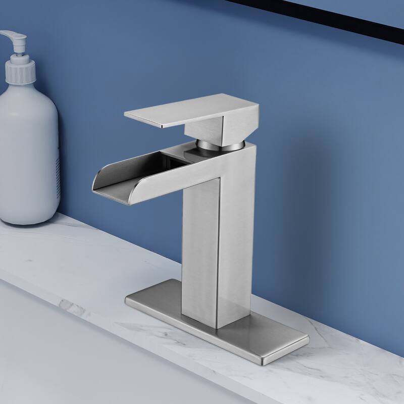 Topcraft Single Handle Waterfall Bathroom Faucet with Baseplate