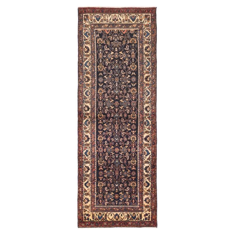 ECARPETGALLERY Hand-knotted Andelz Dark Navy Wool Rug - 3'4 x 9'9