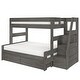 preview thumbnail 3 of 14, Max and Lily Modern Farmhouse Twin Over Full Bunk Bed With Staircase and Storage Drawers