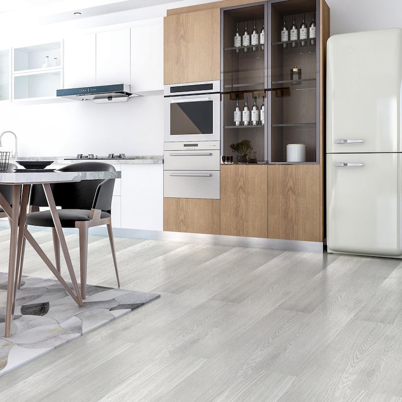 Art3d 36-sheet 36"x6" Self-adhesive Vinyl Flooring Beige Wood Color, Cover 54 Sq.Ft.