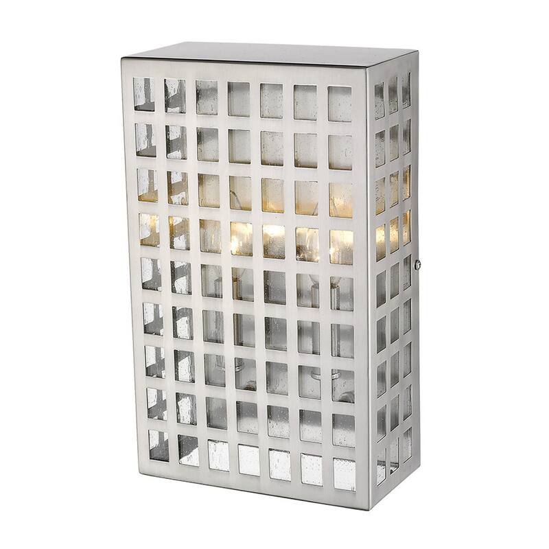 Steel LED Wall Light with Seedy Glass and Flush Mount - 4” x 8” x 13.25” (D x W x H)