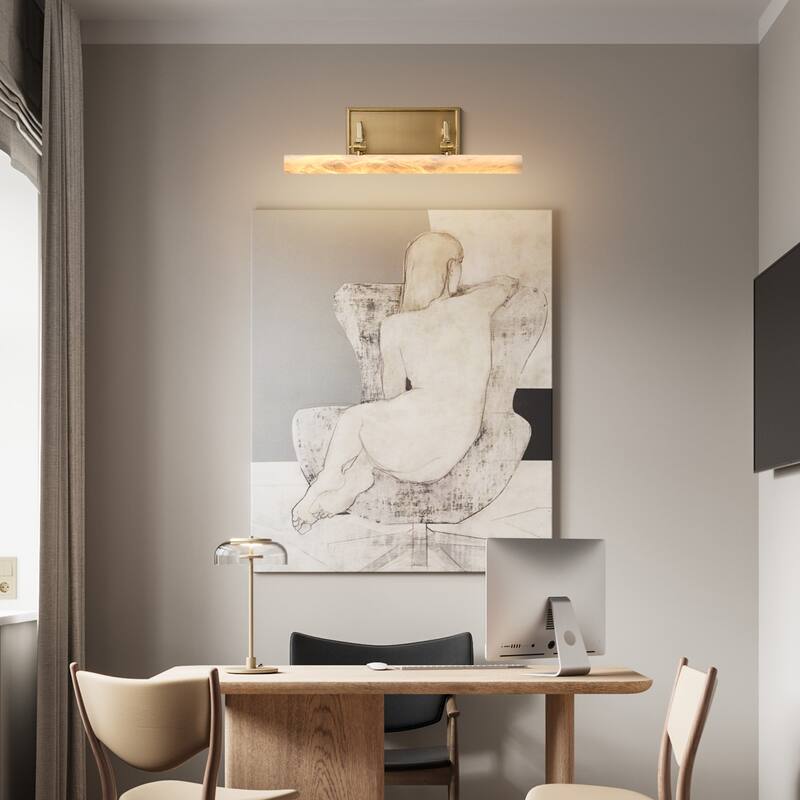 KAYLA 12/20-inch Marble Cylinder Vanity Light-Copper