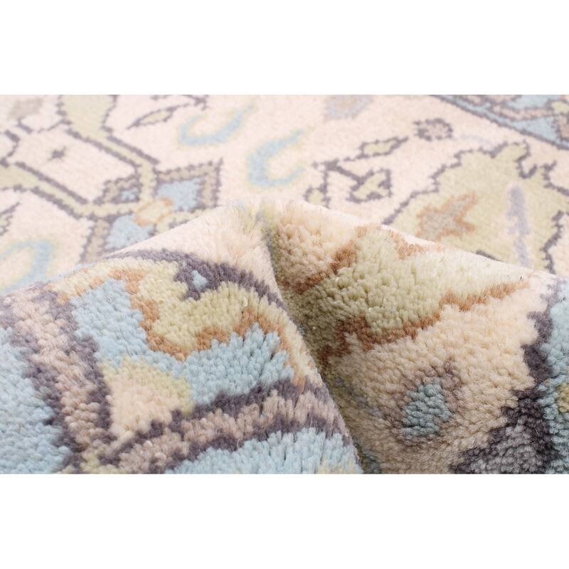 ECARPETGALLERY Hand-knotted Royal Oushak Cream Wool Rug - 2'7 x 7'10