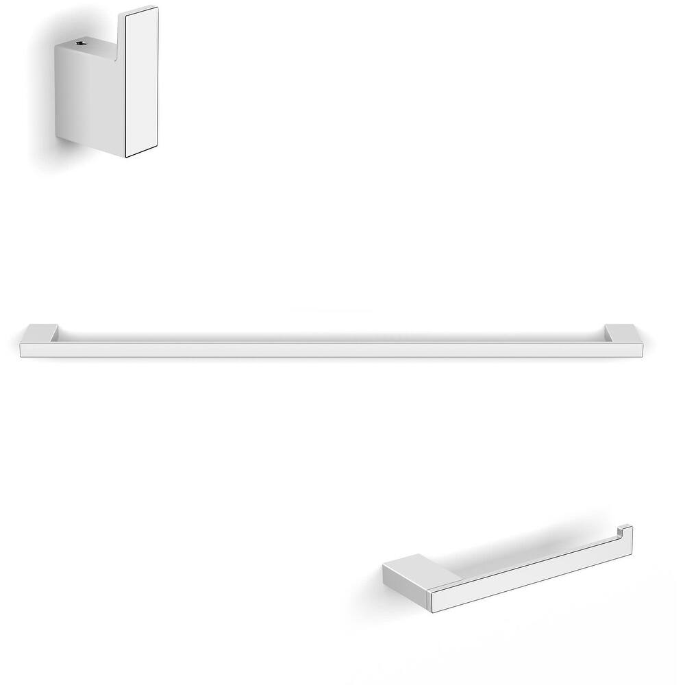 WS Bath Collections Evo 3 Piece Bathroom Package with Towel Bar, Robe