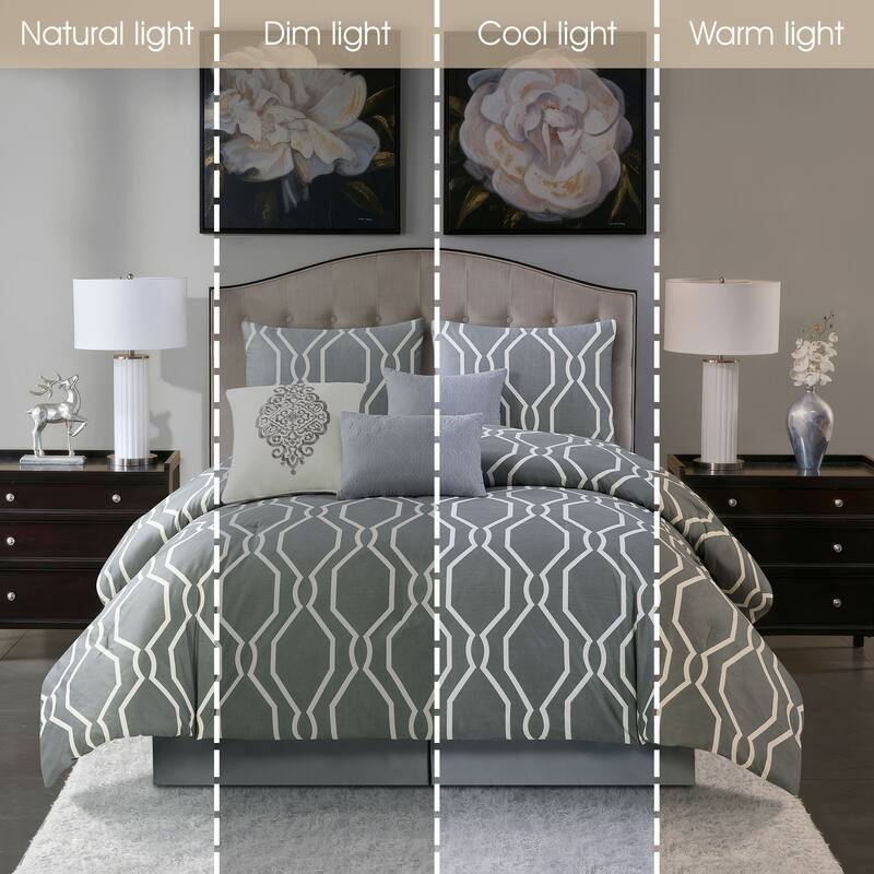 Nanshing Arnie 7 Piece Geometric Contemporary Comforter Set