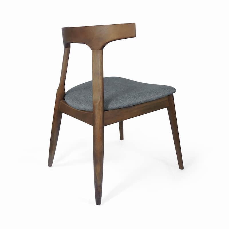 Cowen Upholstered Fabric and Rubberwood Dining Chairs (Set of 2) by Christopher Knight Home