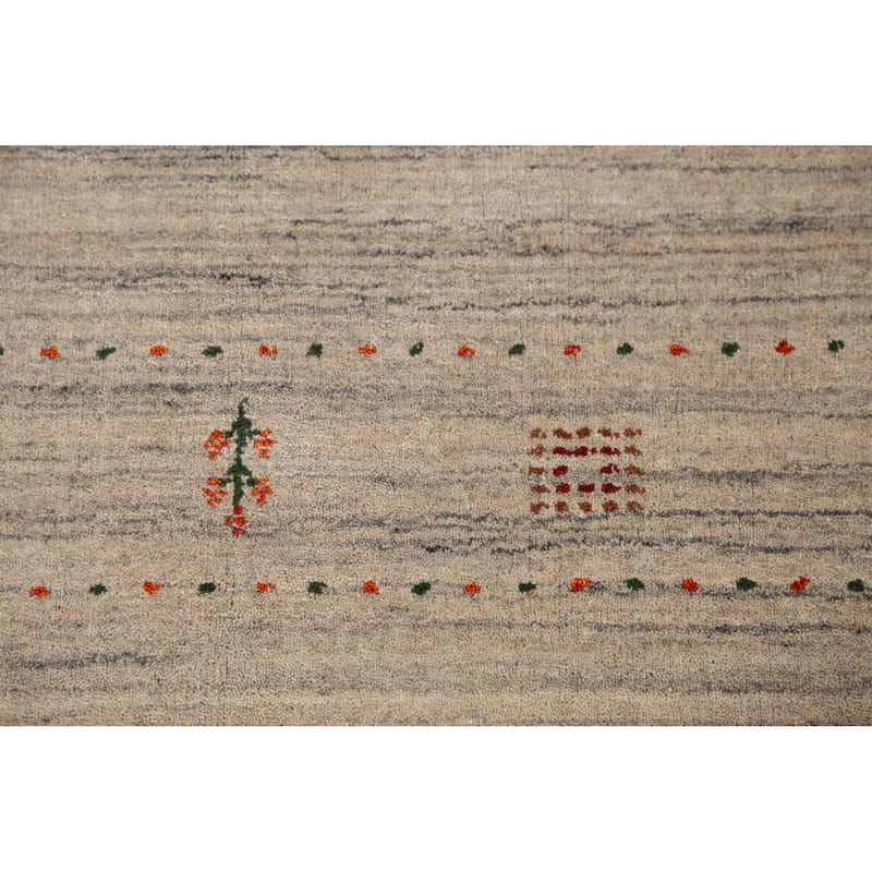 Hand Knotted Oriental 100% Wool Carpet Tribal Animal Pictorial Green Gabbeh Area Rug - 7' 10'' X 5' 1''