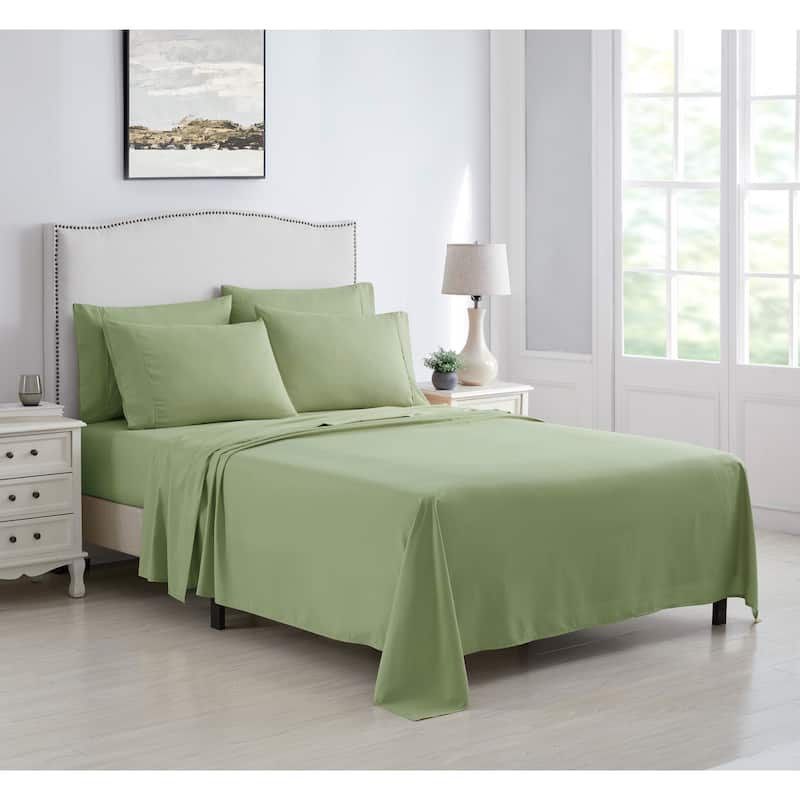 Kathy Ireland 6 Piece Brushed Microfiber Sheet Set - Queen - Sage