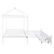preview thumbnail 23 of 22, Twin XL to King Metal House-Shaped Platform Kids Bed Frame with 2-Drawers, Expandable Trundle, No Box Spring Needed, Pink