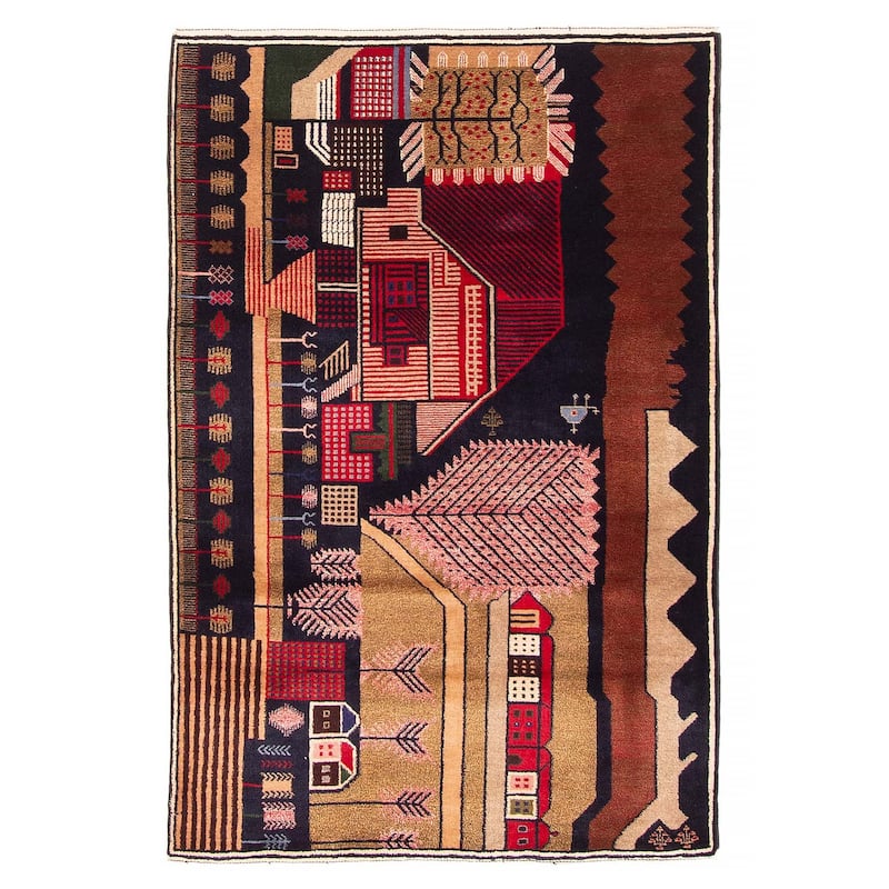 Teimani Navy Rug 3'1" x 4'6" - 3'1 x 4'6 - Dark Navy - 3'1 x 4'6