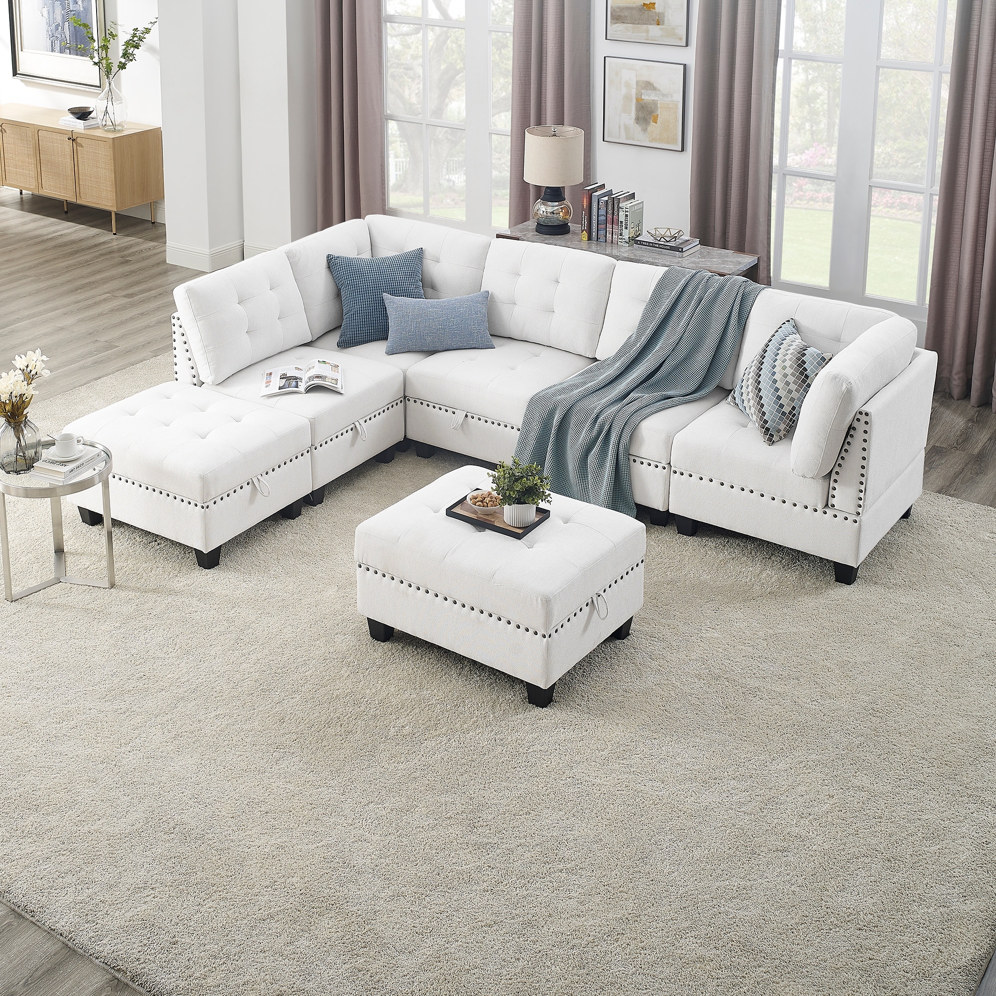 Wood frame hotsell sectional sofa