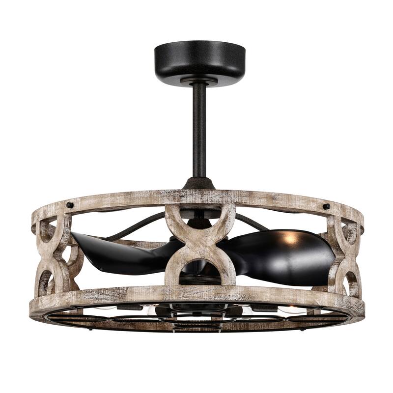Kona 26 Inch Wood Finished Fandelier with 6 Light
