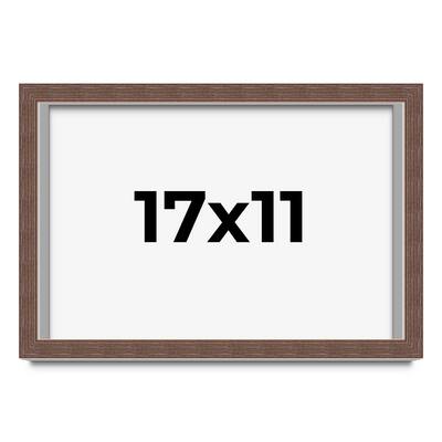 17x11 Shadow Box Frame Brown | 1.125 inches Deep Real Wood Rustic