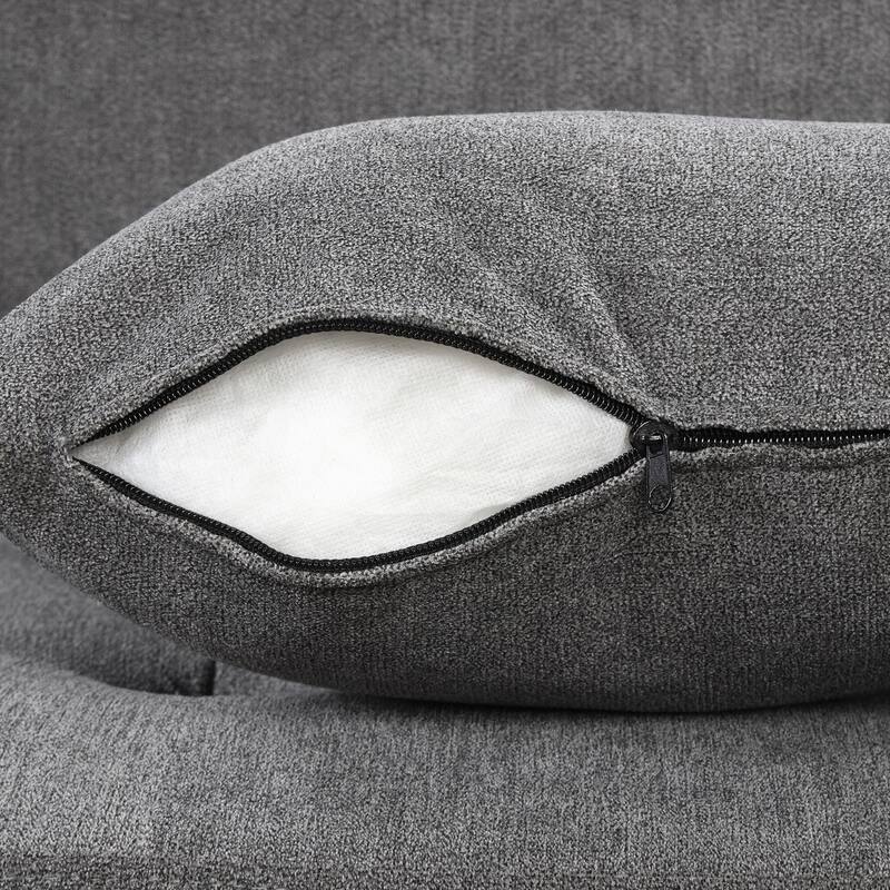 117" U-Shaped Oversized 6-Seat Sectional Sofa with Chaise, Pull-Out Bed, and 2 Detachable Throw Cushions