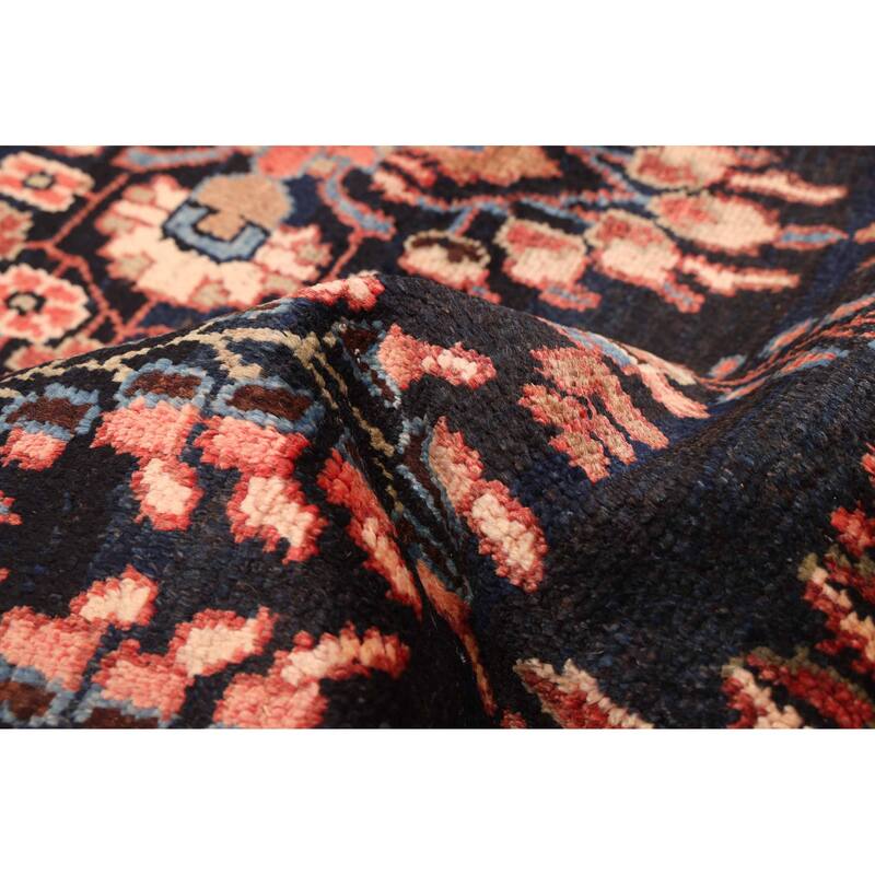 ECARPETGALLERY Hand-knotted Andelz Dark Navy Wool Rug - 4'1 x 10'0