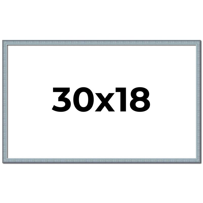 30x18 Frame Rustic Sky Blue Solid Wood Picture Frame | 0.75 Inch