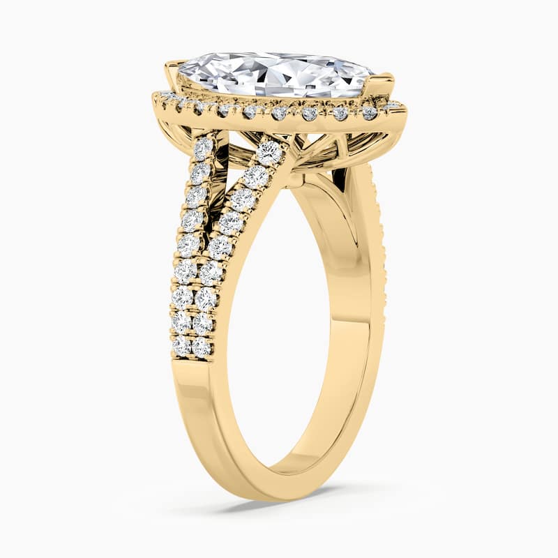 Auriya 14k Gold Marquise Lab Grown Halo Split-Shank Engagement Ring 1.00 to 5.00 ct. tw. (F-G, VS)