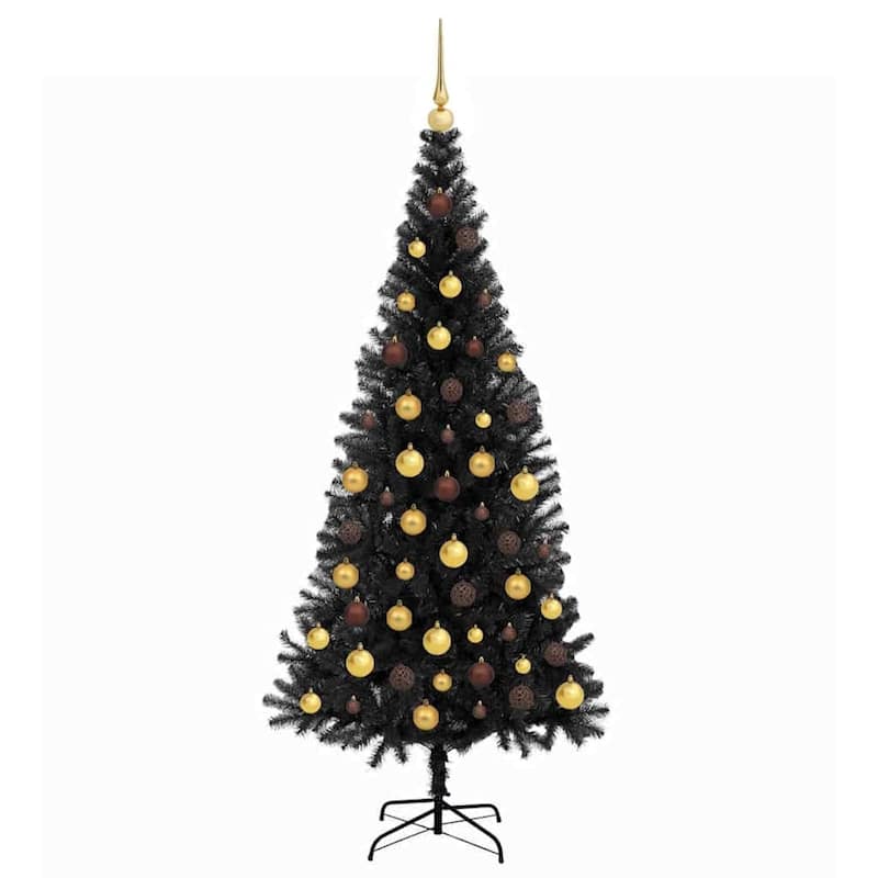 vidaXL Christmas Tree with 300 LEDs with Stand Black 70.9" PVC - 70.9