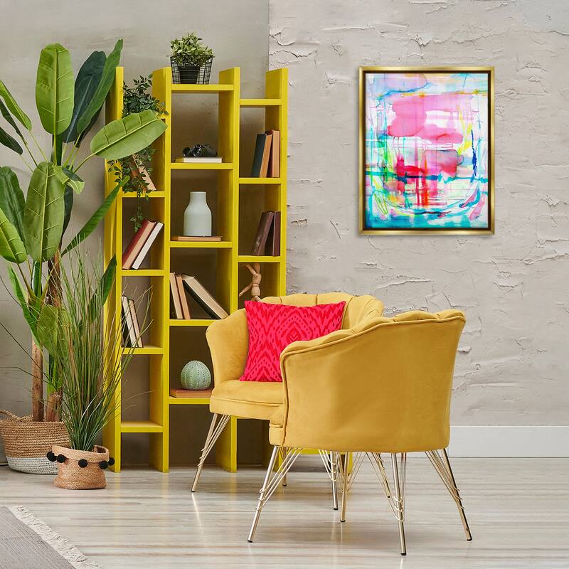 Stupell Vivid Watercolor Abstraction Framed Floater Canvas Wall Art Design By Gemma Bardot