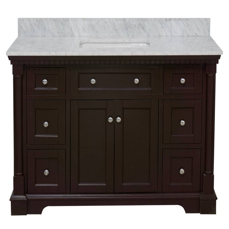 KitchenBathCollection Sydney 48" Bathroom Vanity with Carrara Marble Top