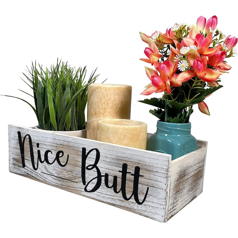 Nice Butt Bathroom Decor Box for Bathroom, Kitchen - 8'6" x 13' - ABN5E134-WHT