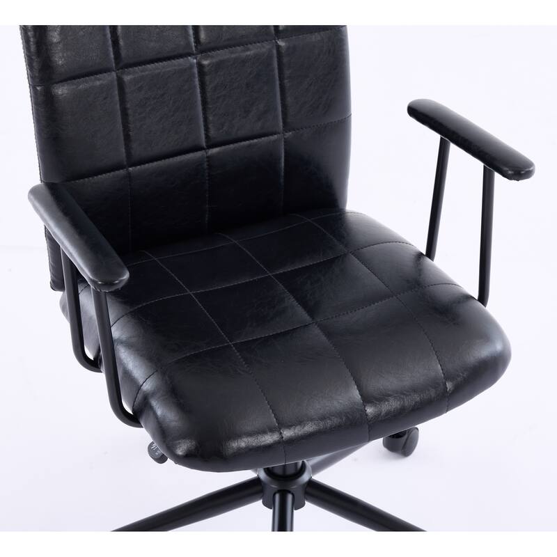 PU leather office chair, with armrest, high backrest, soft foam seating, 360 degree swivel, adjustable gaslift