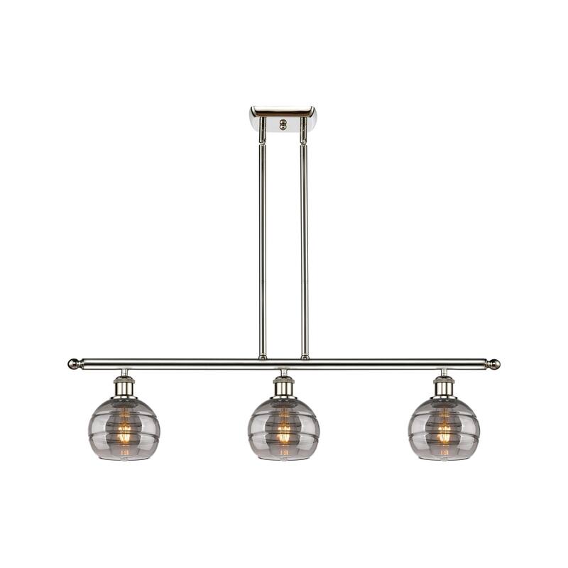 Innovations Lighting 516-3I-8-36 Rochester Linear Rochester 3 Light - Polished Nickel / Smoked