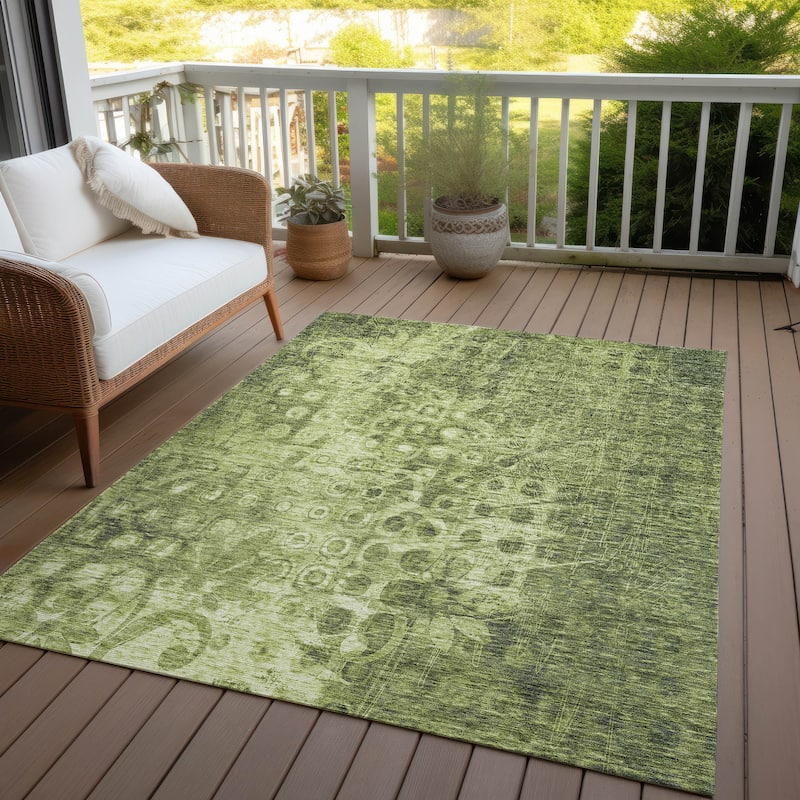 Machine Washable Indoor/ Outdoor Chantille Abstract Modern Rug